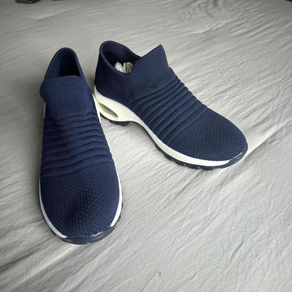 Skechers Navy Knit Slip-On Shoes